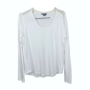 Vince White Fitted Long Sleeve T-Shirt